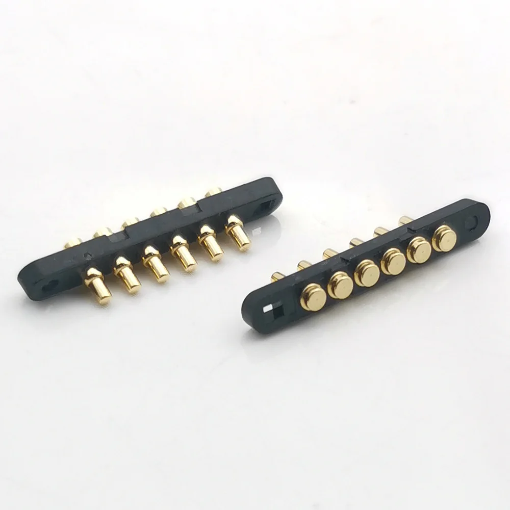 1-10pcs POGO PIN Spring Connector Antenna Thimble Gold Plated POGO PIN Test Probe Current Pin 6P Charging Connector