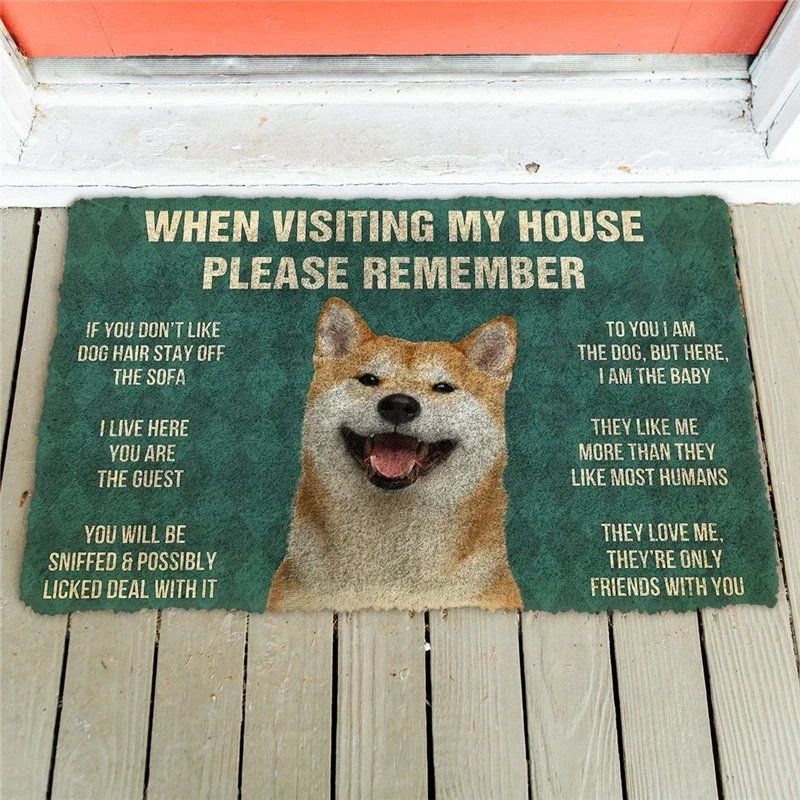 Please Remember Vizsla House Rules Custom Doormat Decor Print Carpet Soft Flannel Non-Slip Doormat for Bedroom Porch