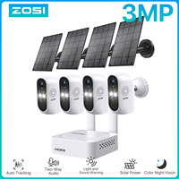 ZOSI 8CH 2K Solar Battery Powered Wireless Security Camera System with 3MP Wire-Free Weatherproof Outdoor Surveillance Cameras