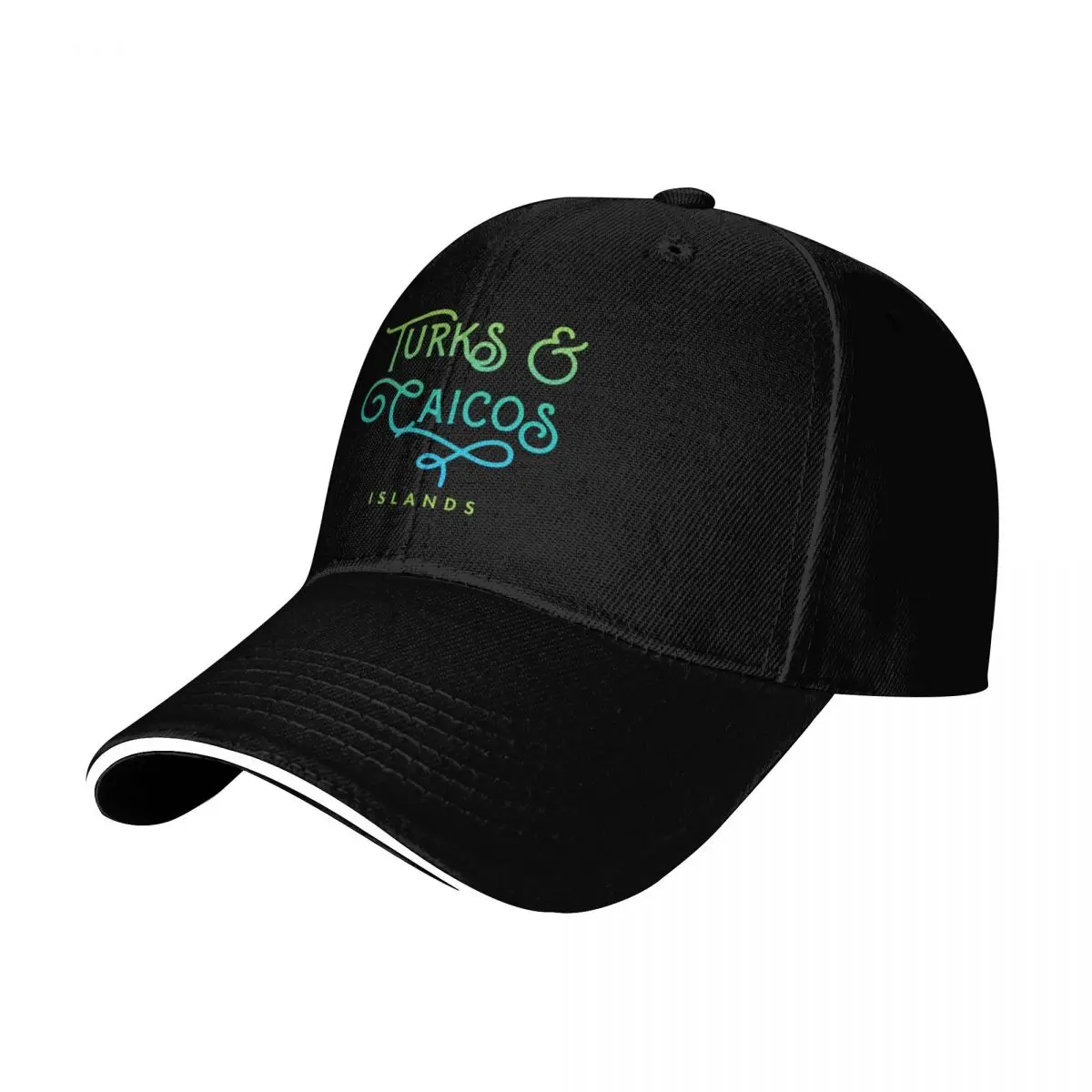 

Turks and Caicos Islands Typographic Ocean Wave Design Baseball Cap fishing caps man Luxury Cap Luxury Woman Men's