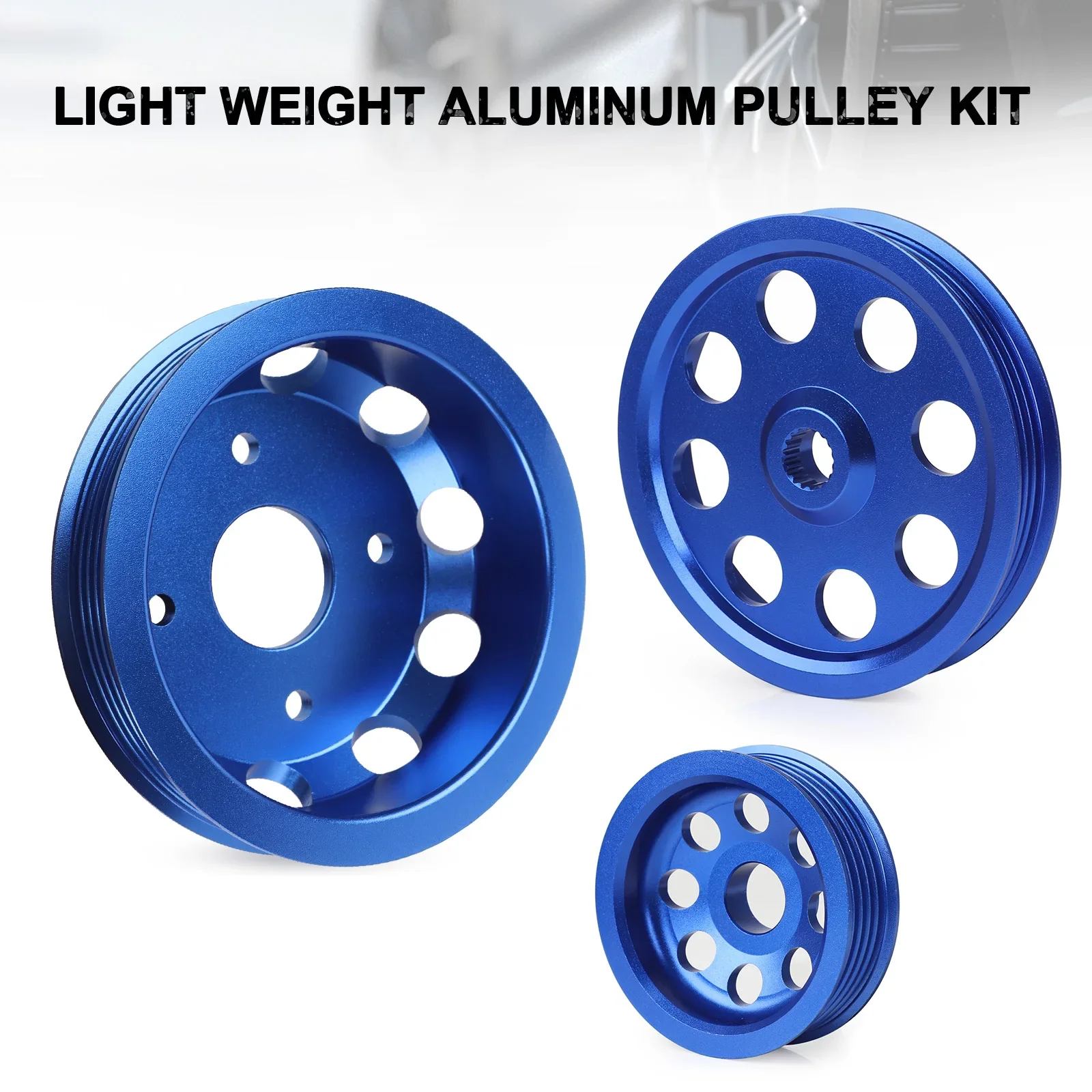 Racing Car Light Weight Aluminum Crank Crankshaft Pulley For 1992-1995 Honda Civic SOHC D16 Blue 