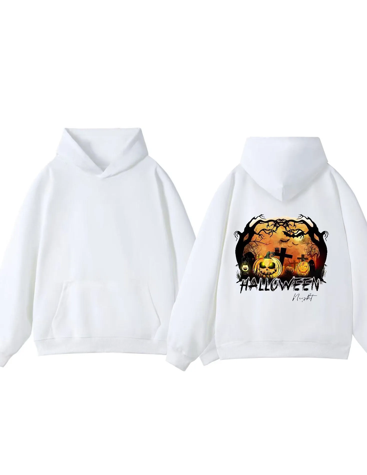 

2025 осенняя мода 300 г тяжелая толстовка с капюшоном на Хэллоуин для мужчин и женщин модная повседневная уличная толстовка с принтом