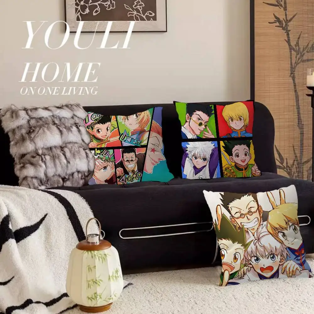 Hunter X Hunter Anime Cushion Cover Pillowcase Upholstery Sofa Throw Pillow Home Decor Pillowcas
