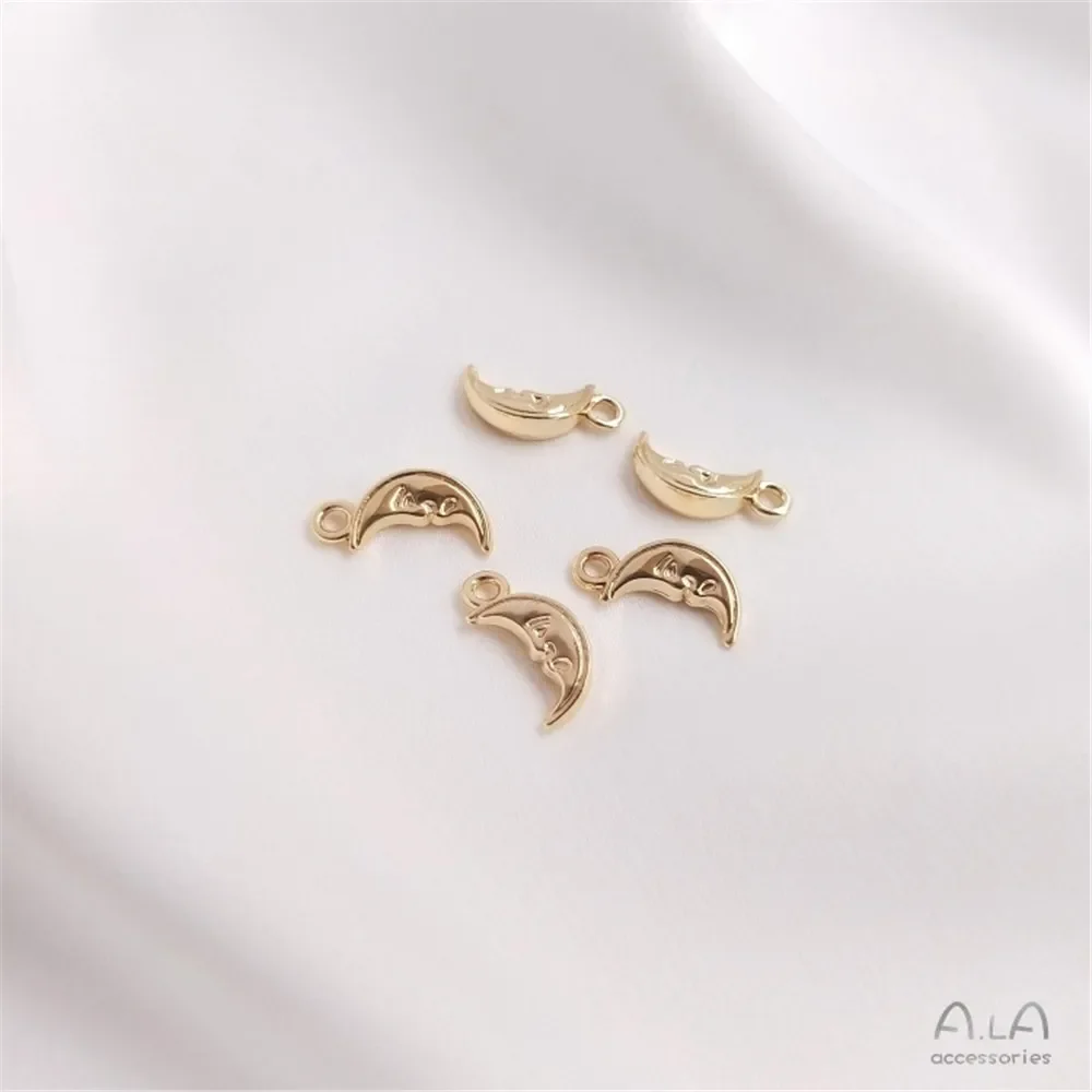 

14K Gold Plated Moon pendant accessories DIY hand bracelet headpiece earrings pendant star and moon pendant material