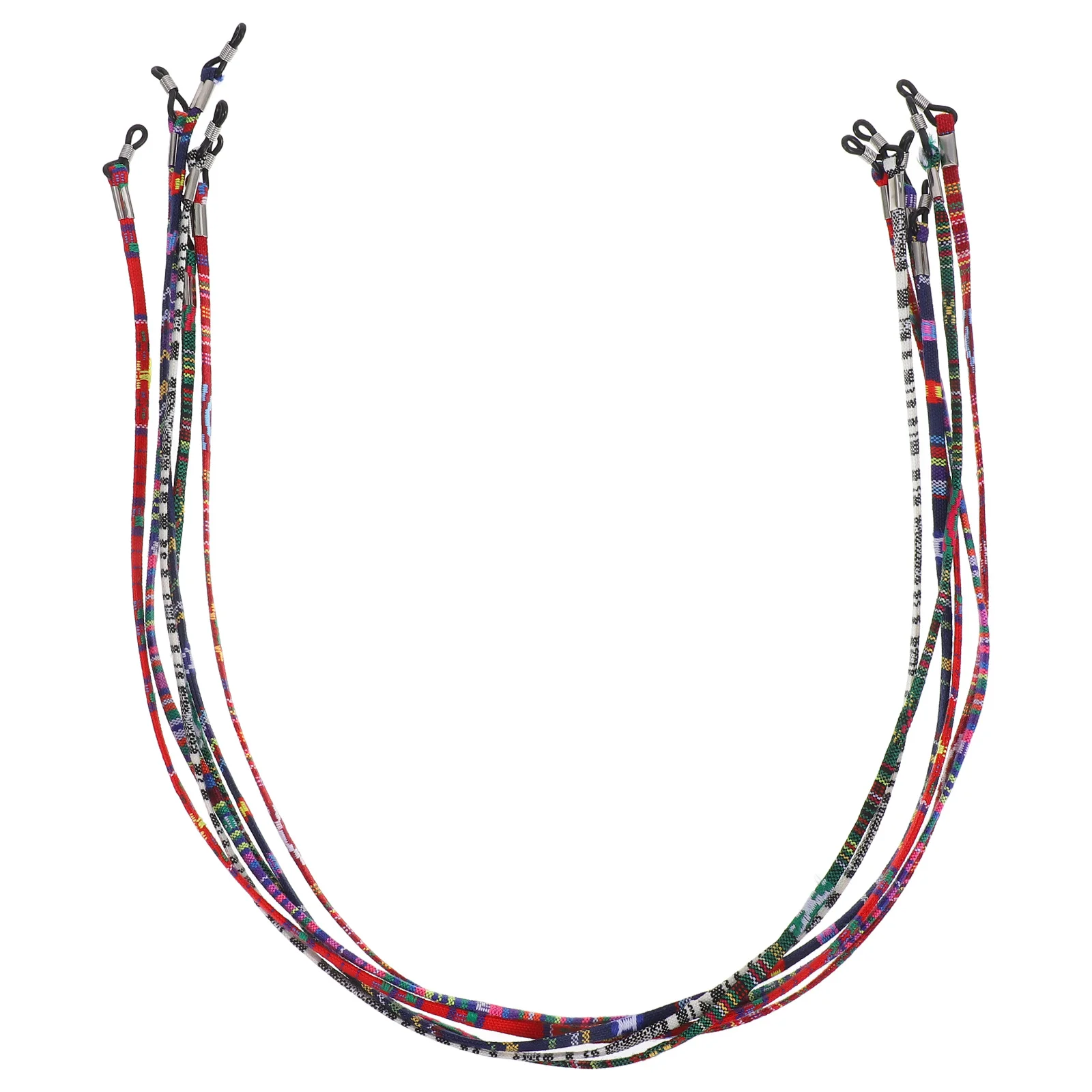 

6Pcs Ethnic Style Eyeglass Chain Holder Flexible Material Secure Nearsighted Universal Fit Sunglasses Eyewear Retainer