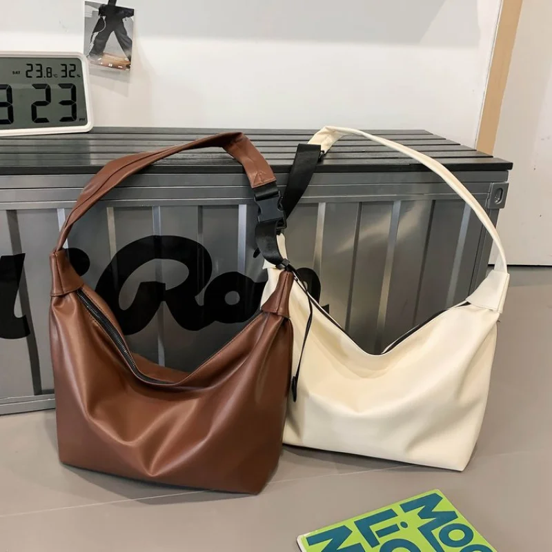 

Высококачественная роскошная минималистичная пригородная сумка, элегантная кожаная винтажная дизайнерская женская повседневная однотонная сумка-шопер