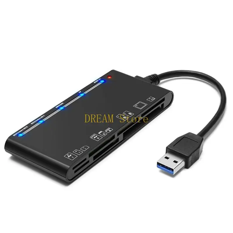 Multifunctional Fast Data Transfer USB3.0 Card Reader for CF MS TF Memory Cards Best Sale