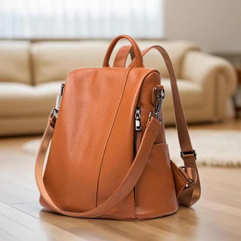 

Street Sle Large Capaci Anti-Theft Leather Bapa for Women Fall Winter New Arrival Briti Sle Youth oulder Bag