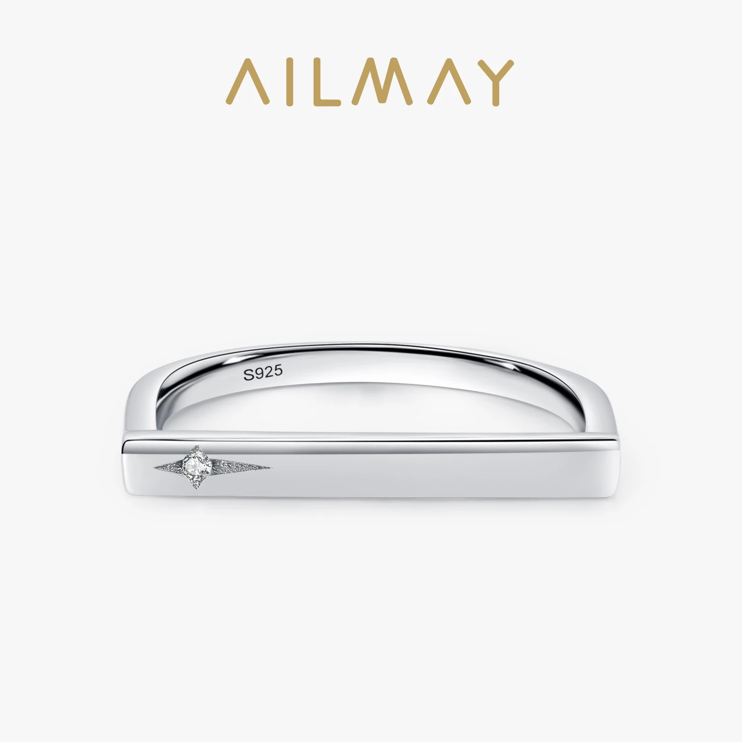 Ailmay wyprzedaż 100% 925 srebro moda osobowość możliwość układania w stosy palec serdeczny dla kobiet dziewczynki Party Fine Jewelry akcesoria