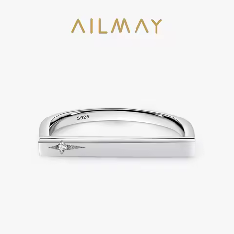 Ailmay Sale 100% 925 Sterling Silver Fashion Personality Stackable Finger Ring For Women Girls Party Fine Jewelry Accessories