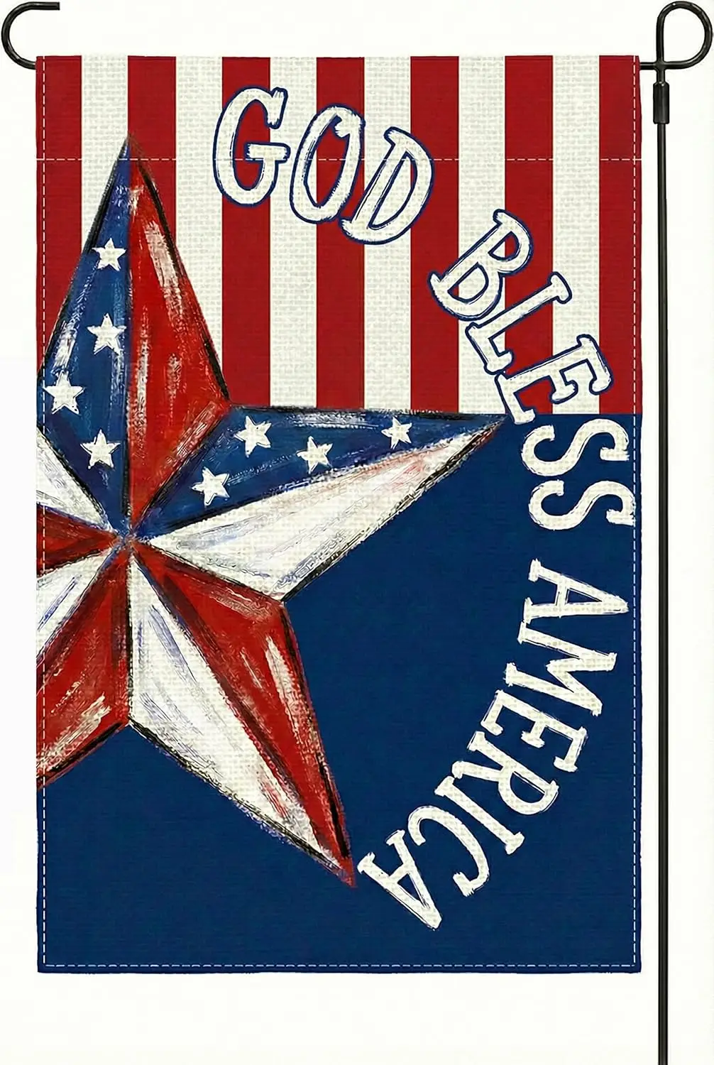 4th of July Patriotic Garden Flag Outside 12x18 Inch Double Sided - Independence Day Memorial Day Star God Bless America Yar PPZ