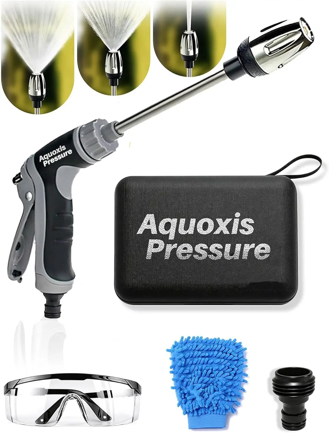 

Washer Gun, High Pressure Garden Hose Nozzle with 360° Rotating Nozzle, 3 Spray Modes, Handheld Jet Nozzle Power Washer