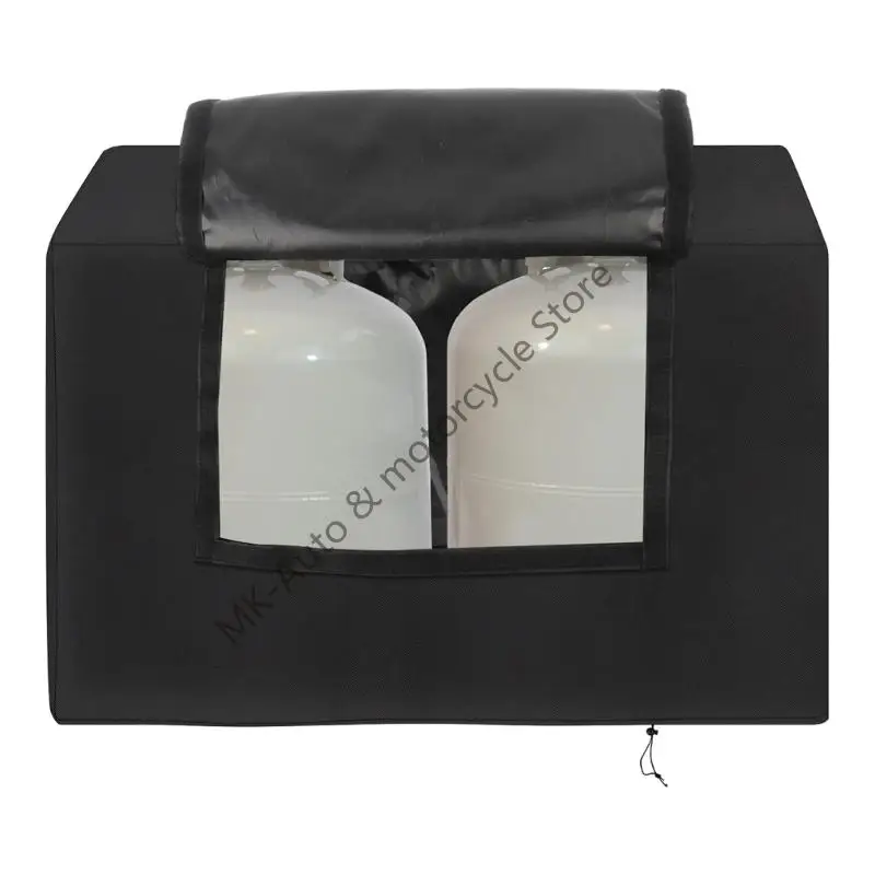 

F62F Extended 30 Inch Gas Container Guard For Travel Trailers Accommodates Two 20LB Bottles Simple Attachment No Tools