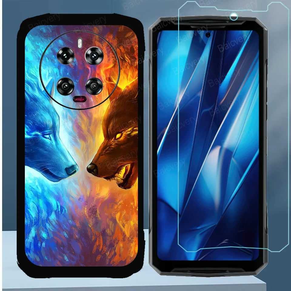 Case For Doogee DK10 5G TPU Silicone Cover Cartoon Shell Bumper Soft For Doogee DK10 5G with Tempered Glass Film Case Phone Bags