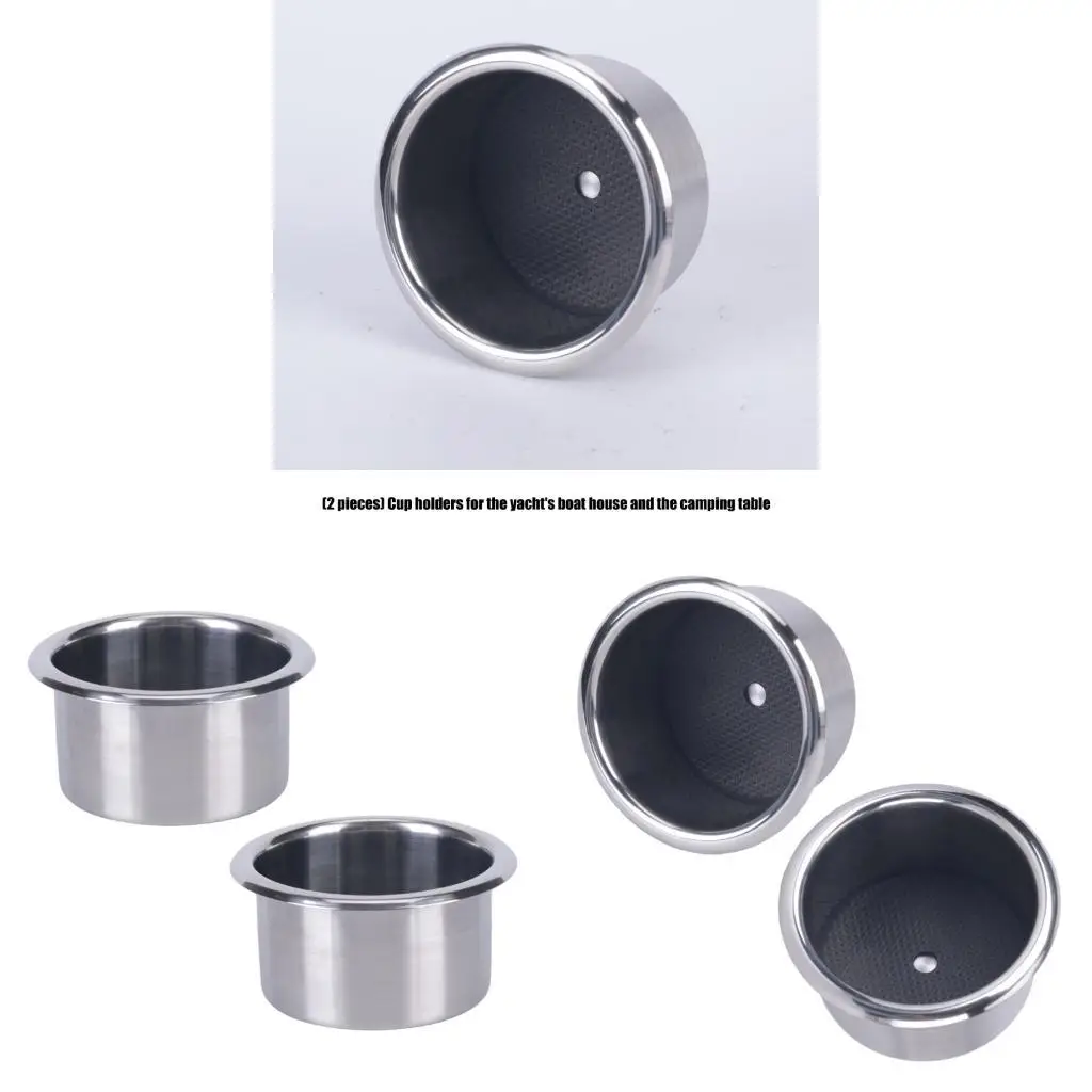Boat and Motorhome Drink Inserts Stainless Steel Drop-in Anti-Spill Cup Holder  