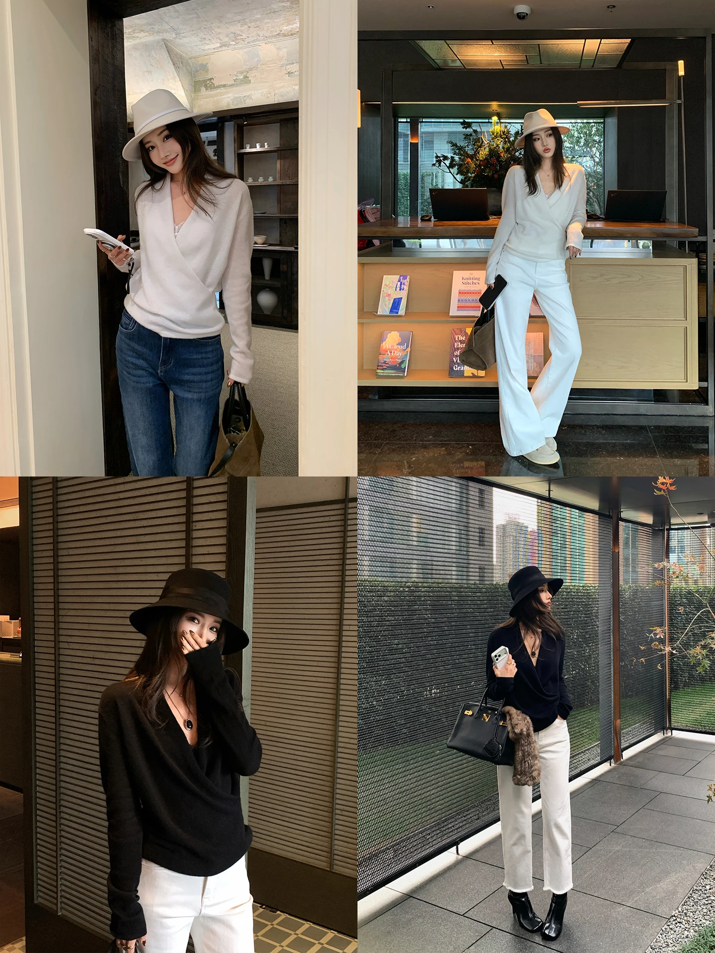 Warm Camere Base irt V-Ne Casual One-oulder Women's Knitwear Thi Winter Faion Chinese Brand iLEFT Z0269