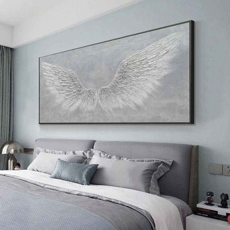 Angel Wing Canvas Painting Large Abstract Feather Wing Wall Art Picture Print Modern Minimalist Poster Living Room Bedroom Decor