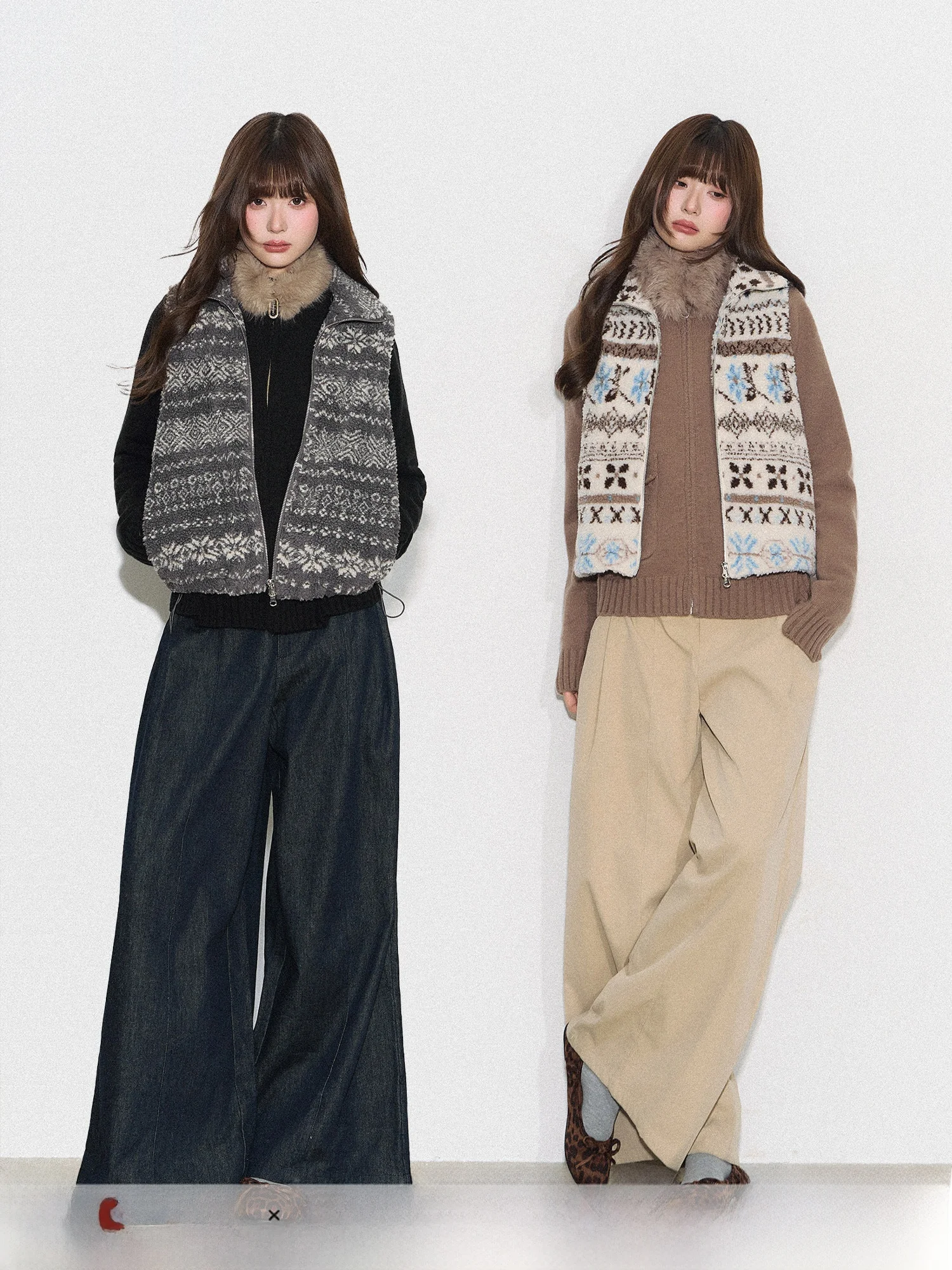 

Жилет из искусственного меха ягненка с отложным воротником в ретро-стиле, на молнии, свободного кроя, универсальный, для повседневной носки, стандартной длины, из полиэстера.