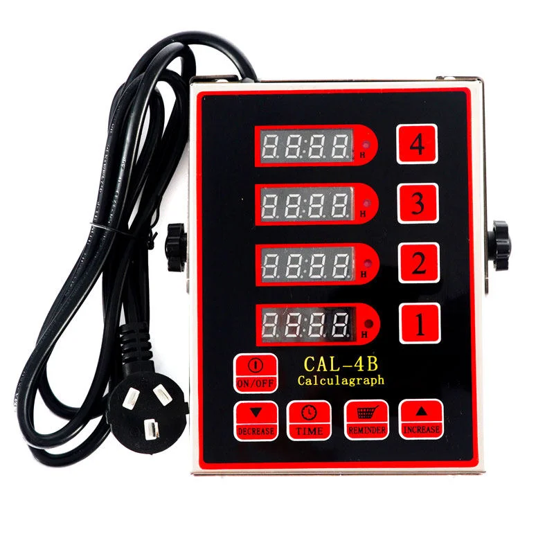 

Commercial Kitchen 4-Channel Stainless Steel Timer Alarm Reminder for Baking, Cooking, Frying, Burger, Fried Chicken