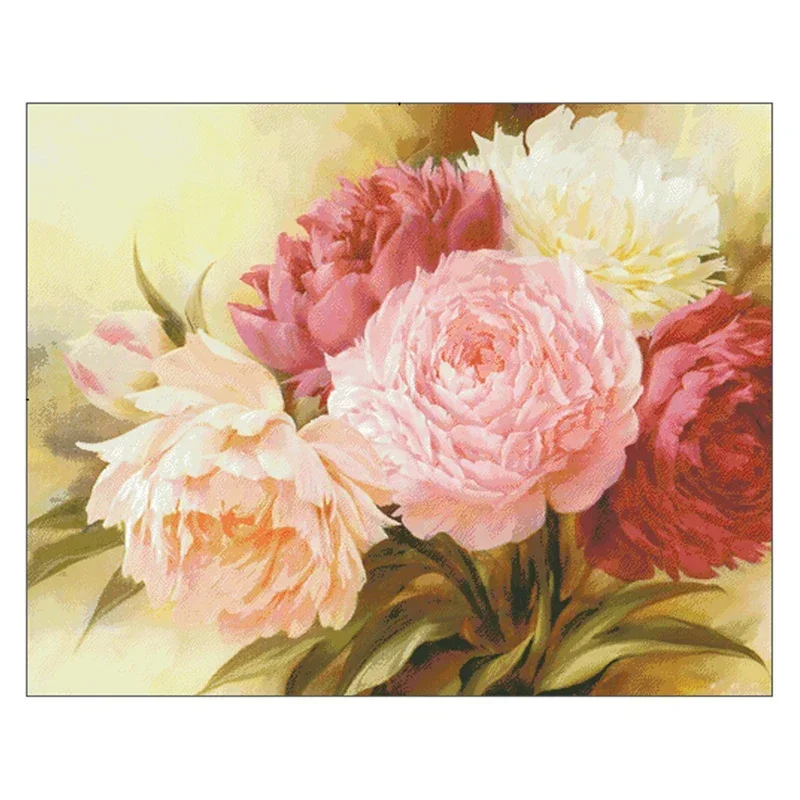 

Набор для вышивки крестом Amishop, Sweet Memory Peony Peonies, Angel Flower, Высочайшее качество, Вышивка, Рукоделие