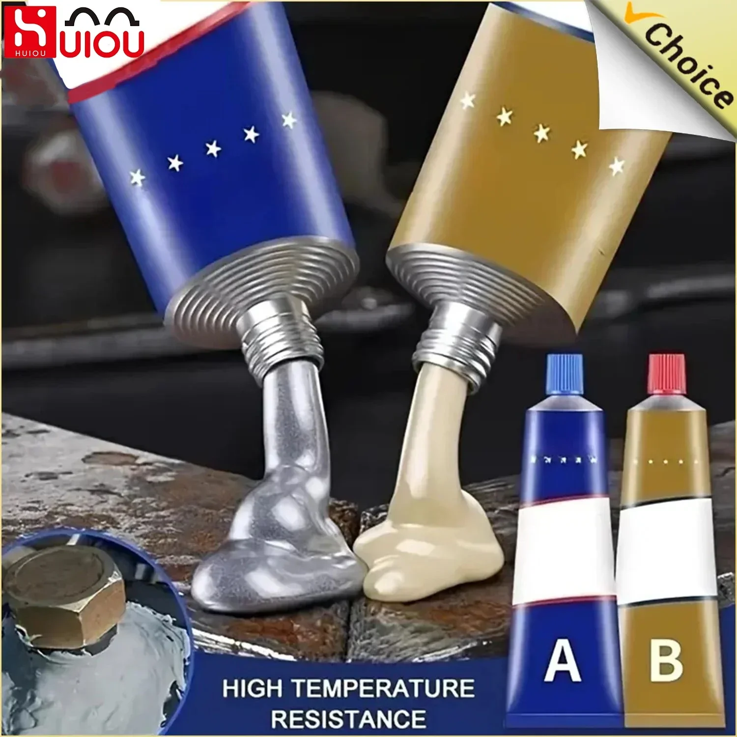 

Strong Metal Repair Glue High Strength Cold Welding Glue Industrial Metal Repair Glue Welding Sealant Heat Resistance AB Glues