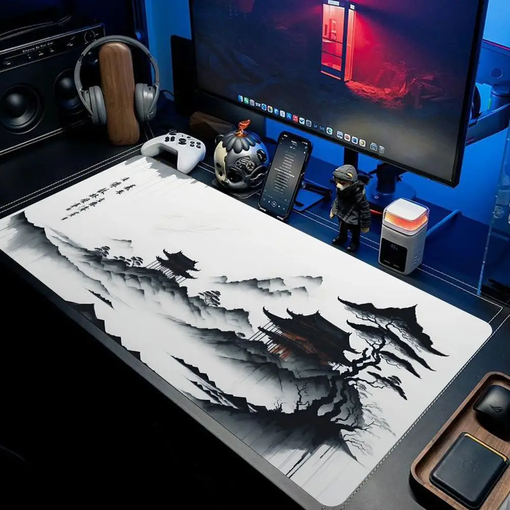 

Ink Painting Desk Mat Gamer Mousepads Company Mouse Pad Offices Desk Pads Large Chinese Style Mouse Mats for Computer XAXC