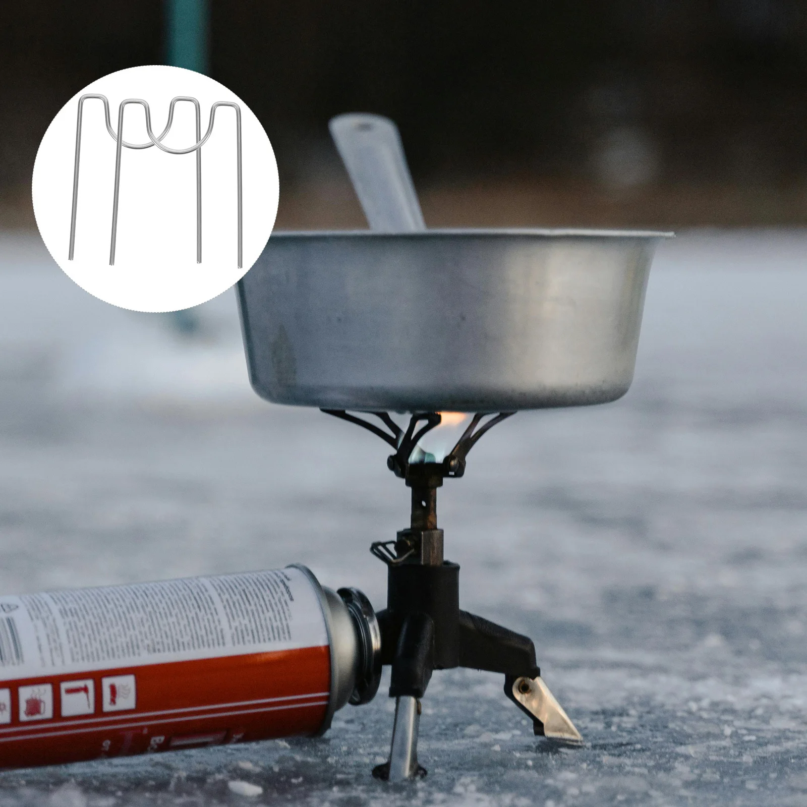 

3Pcs Outdoor Gas Cylinder Stand Stainless Steel M Shaped Bracket Stable Holder Camping Hiking Cooking Gas Bottle Support