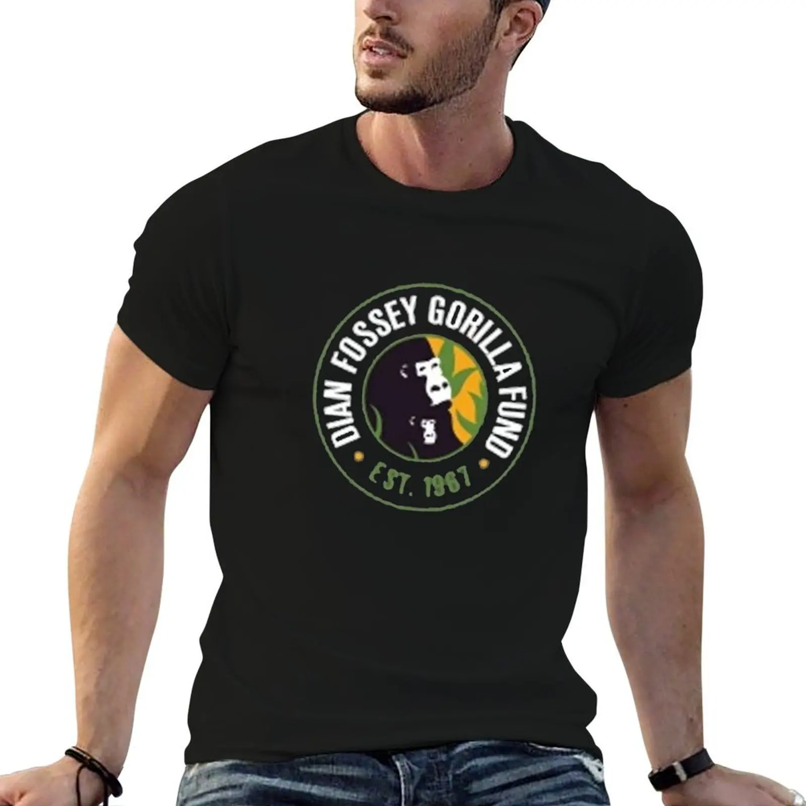 dian fossey gorilla fund t shirt T-Shirt blacks anime clothes shirts men