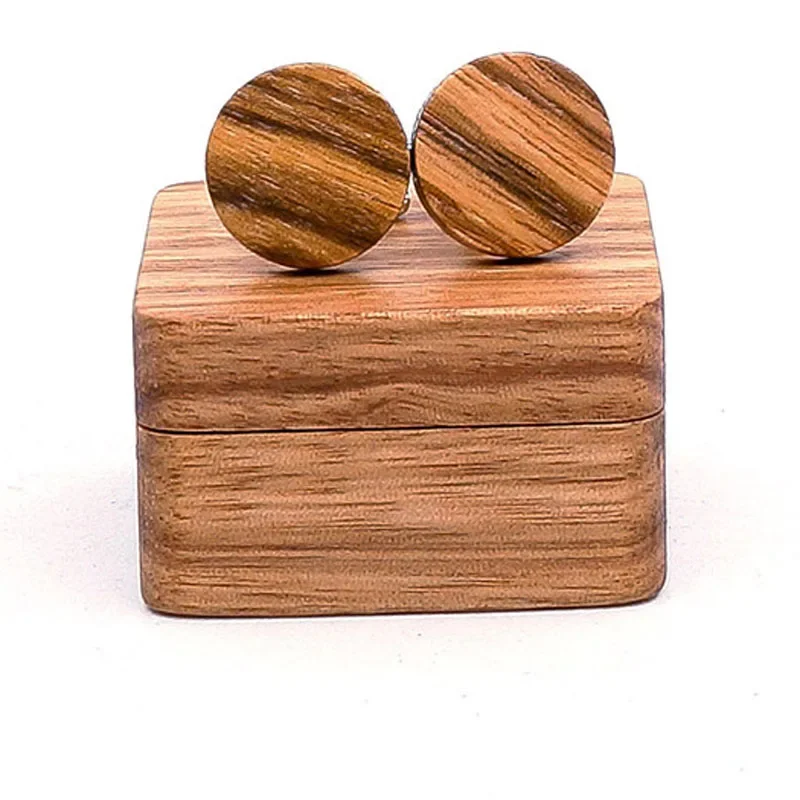 

Wooden Zebra Pattern High Quality Cufflinks Set Fashion Men's Solid Wood Magnetic Cover Cuff Links Gift Boxes Business Jewelry