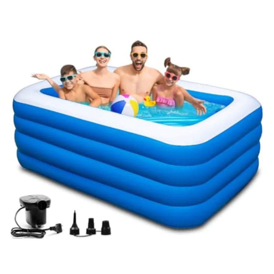 

Inflatable Swimming Pool 79 x 58 x 29 inch Full-Sized Large Inflatable Pools Blow Up Durable Thickened Pools for Outdoor Garden