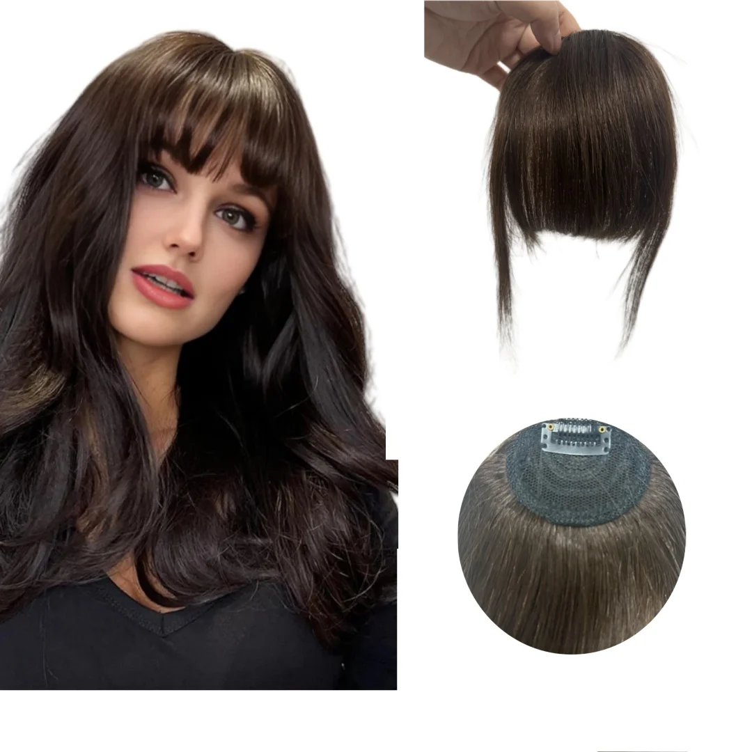 

Clip in French Bangs Real Human Hair Clip in Bangs Women Hairpieces Fake Bangs