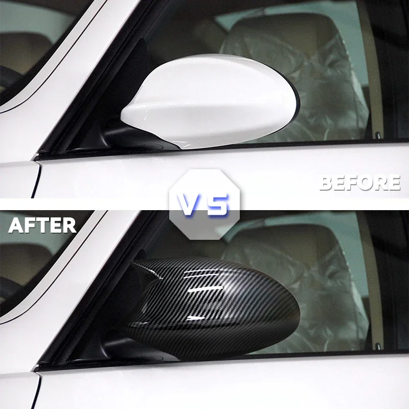 For BMW 1 3 Series E81 E82 E87 E88 E90 E91 E92 E93 2005-2009 Car Side Wing Mirror Cover Rearview Caps Black view 2