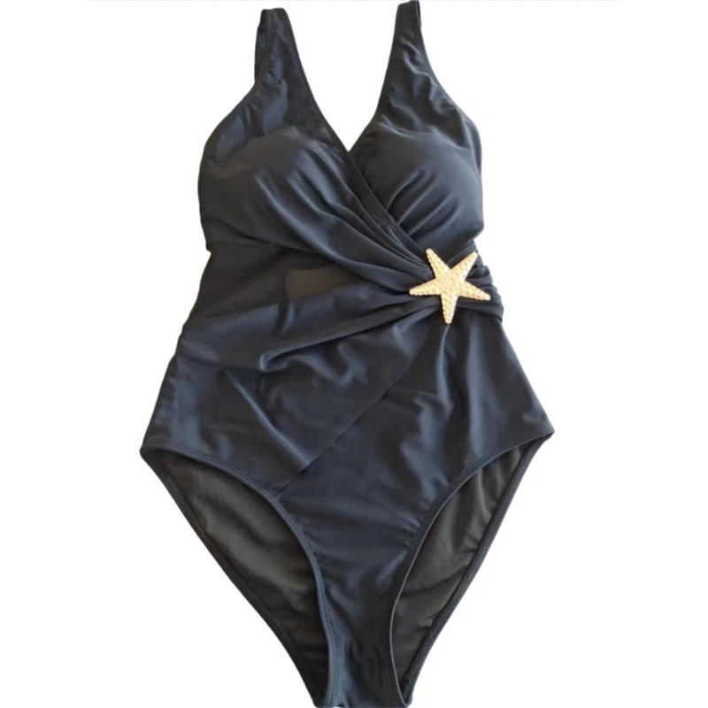 

Женский слитный купальник с эффектом утяжки и полным покрытием, с завязками на спине, в стиле пэчворк, 2026