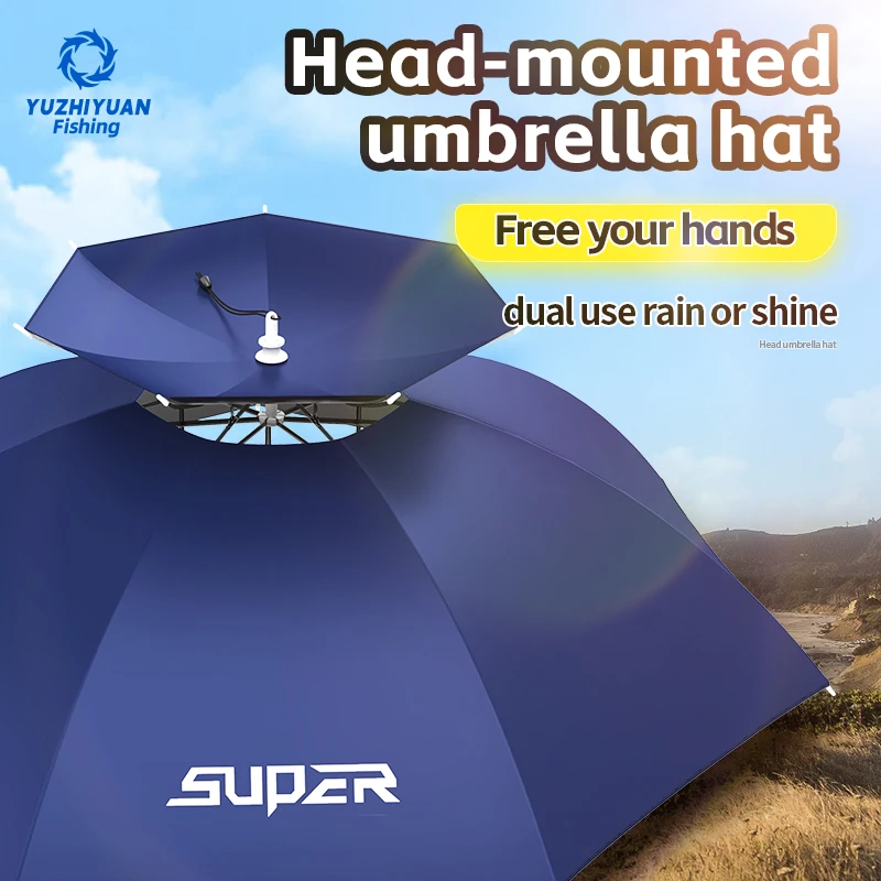 YUZHIYUAN Portable Folding Umbrella Hat UPF 50+ UV Protection Hands Free Umbrellas Head-wear Fishing Umbrella for Fishing Garden