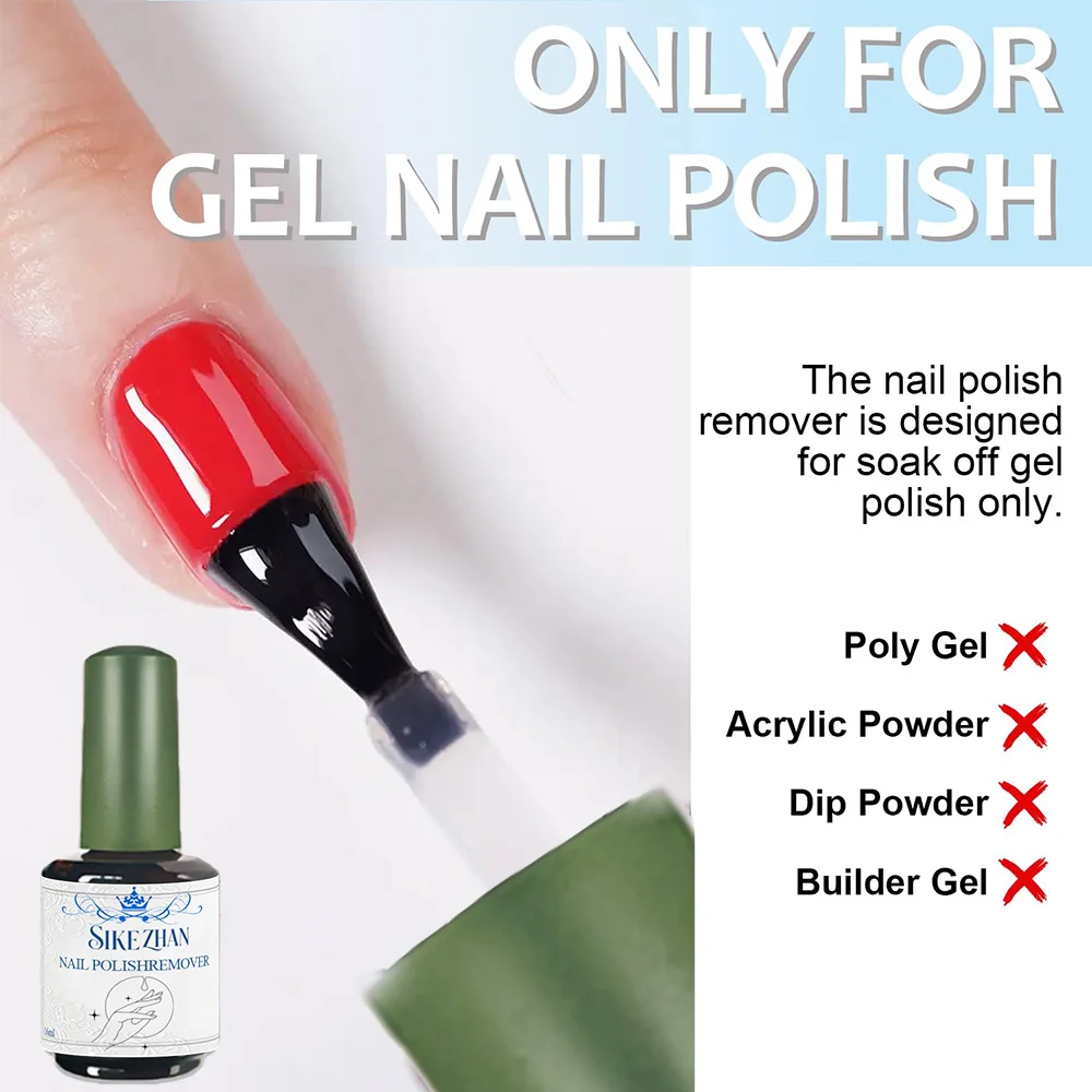SIKEZHAN Fast Magic Gel Remover Quick Clean UV Gel Polish Acrylic Soak Off Base Top Coat Peeling Remover with Nail Art Tools view 4