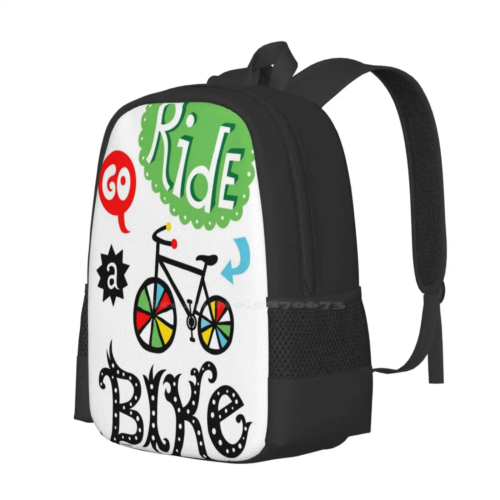 Go Ride A Bike Large Capacity School Backpack Laptop Bags Bicycles Bicycling Extreme Sports Mountain Bikes Mountain Biking Ride