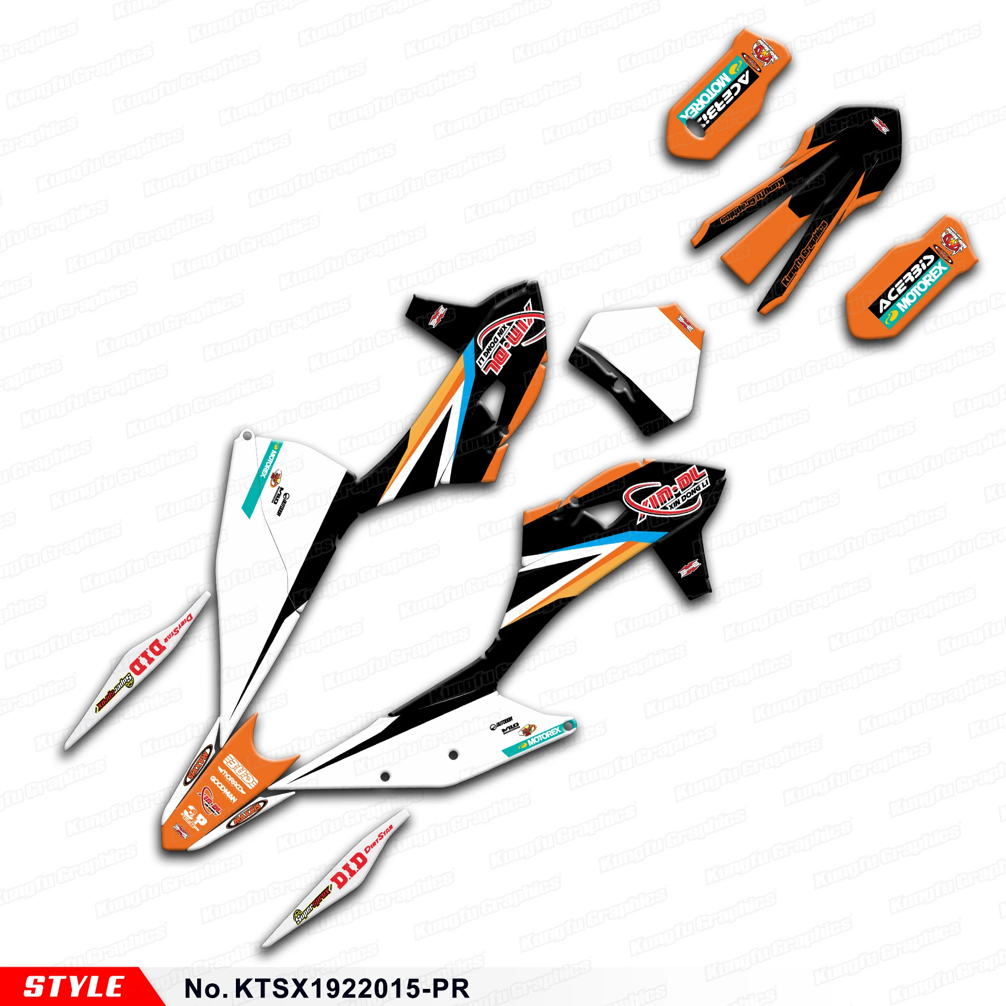 JY RACING Dirtbike Graphics Racing Sticker for KTM SX SXF XCW XCF-W EXC EXC-F 2019 2020 2021 2022, KTSX1922015-PR