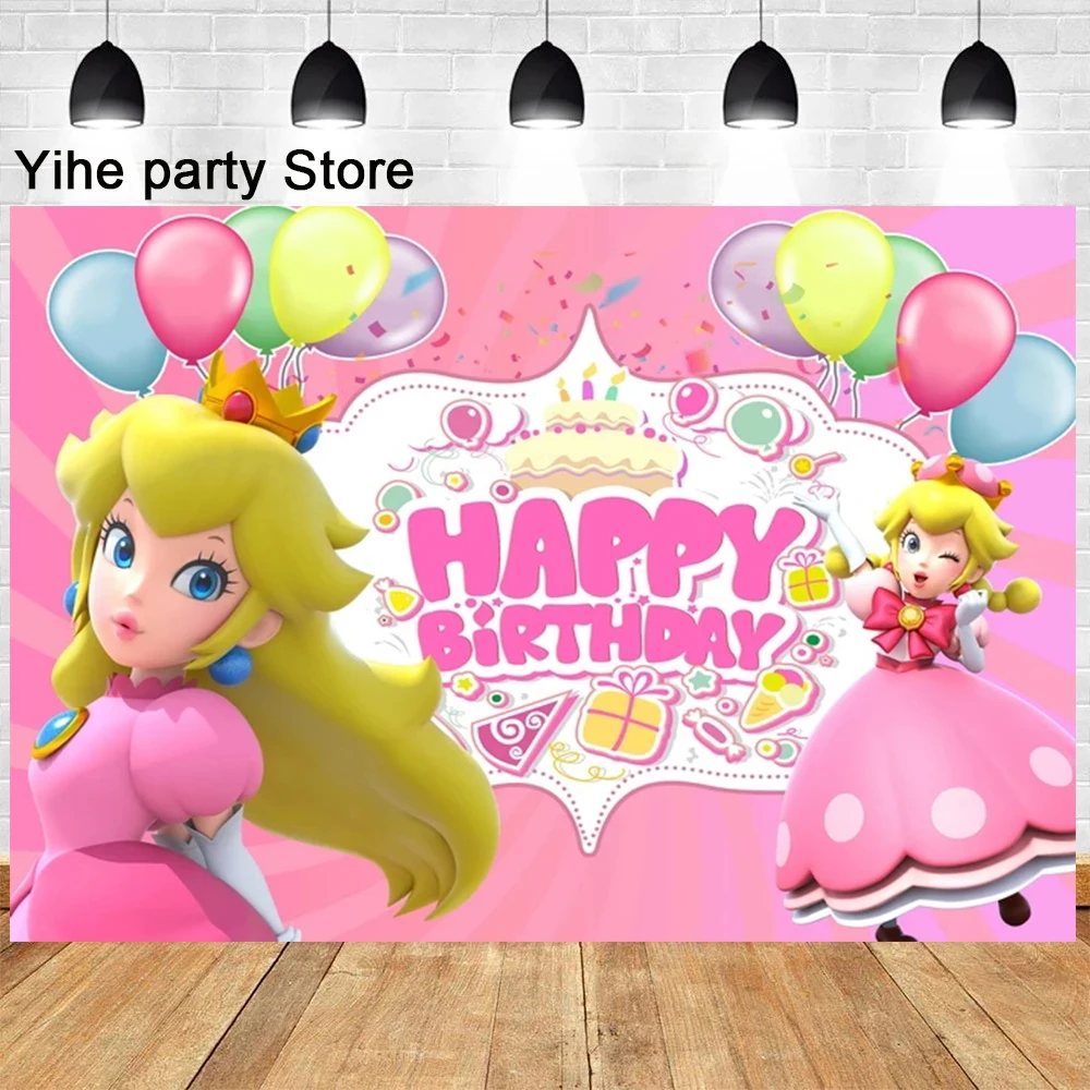 Kleine Pfirsich Prinzessin Thema Kinder Geburtstag Mädchen Party Einweg geschirr Teller Serviette Ballons Hintergrund Party liefert