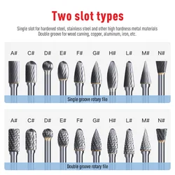 LIIDIAO 10PC Rotary Cutter Burr Boor Set Carbide CNC 3mm 6mm Schacht Roterende Bestand Elektrische slijpen Graveren Tool Heads