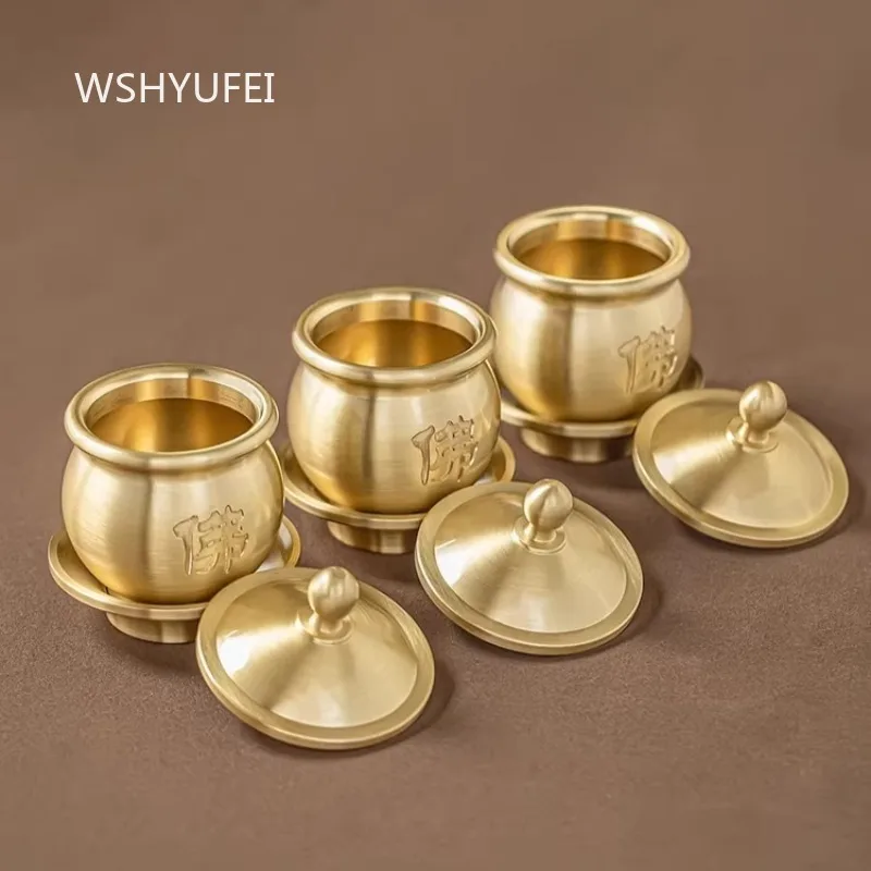 1pc Brass Holy Water Cup The Buddhist Temple Enshrines Buddhist Utensils Offering Cup Household Water Purification Cups Ornament