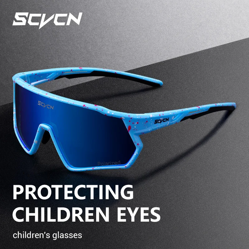 

SCVCN New Kids Sports Sunglasses Child Bike Cycling Glasses for UV400 Boys Girls Outdoor Sports Bicycle Protection Glasses