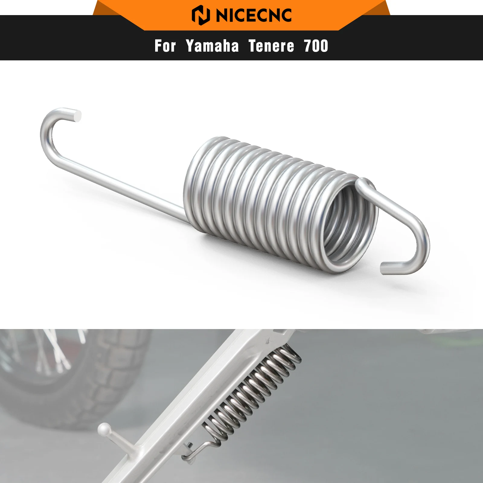 

For Yamaha Tenere700 T700 XTZ700 2019-2024 NICECNC Parking Kickstand Side Stand Spring Rally Edition 2020 2021 2022 2023 2024