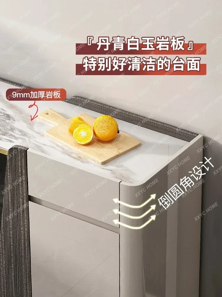 Q ضوء خزانة جانبية فاخرة غرفة المعيشة خزانة النبيذ المتكاملة جدار خزانة الشاي خزانة المطبخ