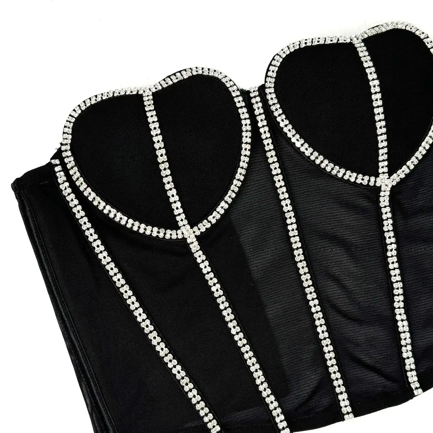 Flashing Drill Fishbone Top Corset Camisole Elegant Women Bra Sexy Underwear Vest Fashion Rave Bustier Club Party Stage Costumes