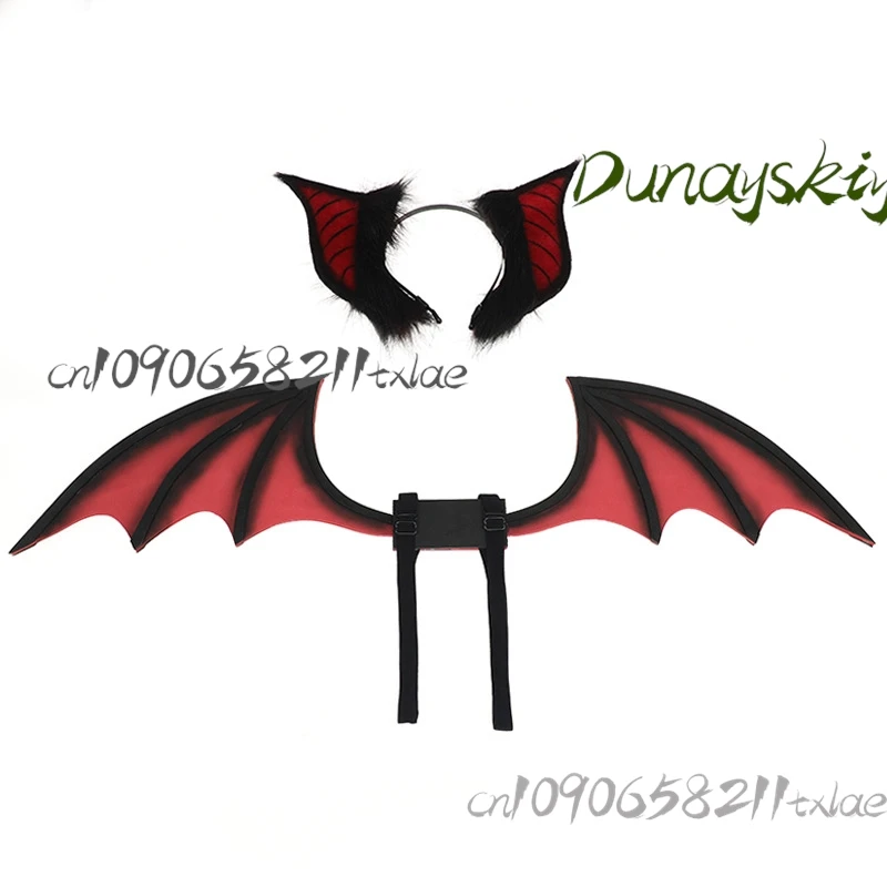 COS комиксы, выставка, аксессуары для выступлений на сцене, Jirai Kei kawaii, темные уши летучей мыши, обручи для волос, крылья, набор для Хэллоуина, косплей