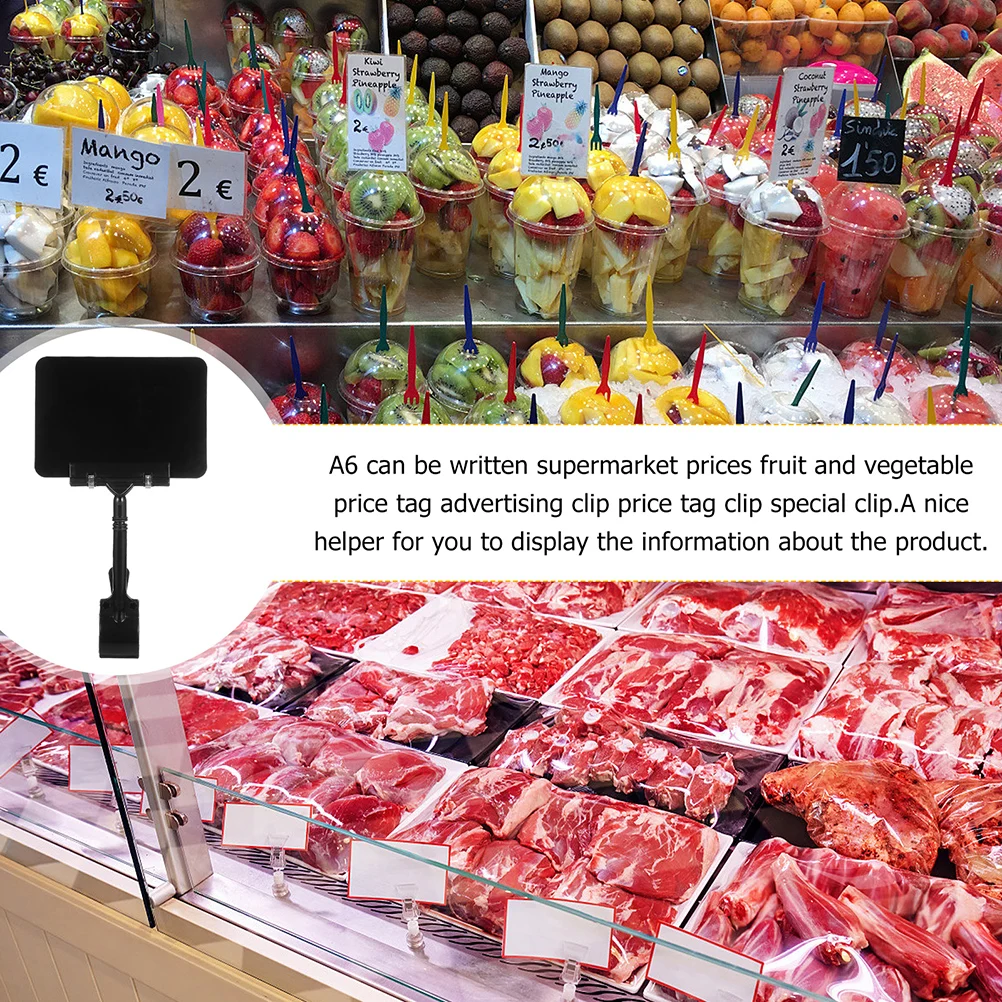 

4 pcs Price Tag Holder Erasable Label Rack for Food Sign Display Stand ABS Lightweight Vegetable Advertising Tag