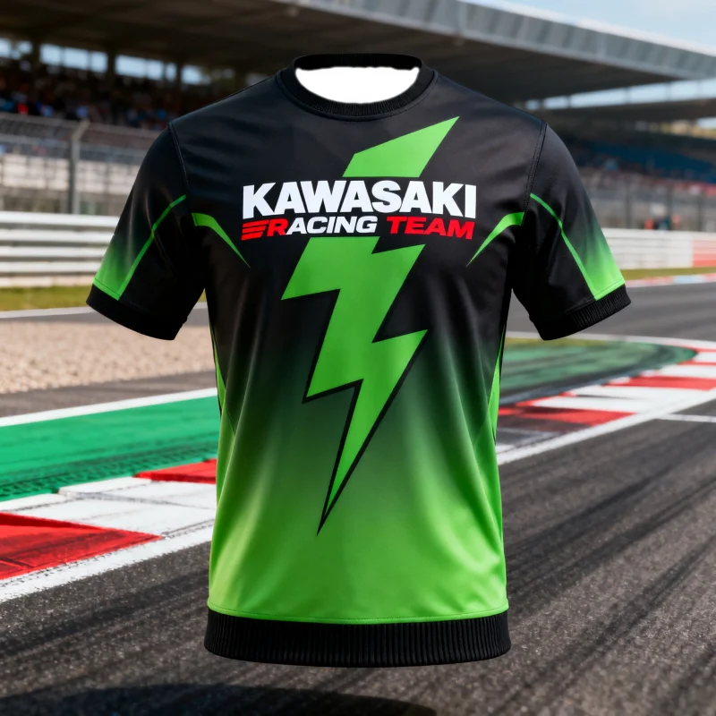 

MOTOR FANS Kawasaki Short - Sleeve T - Shirts: Various Styles with Logo, Perfect for Motorcycle & Racing Fans