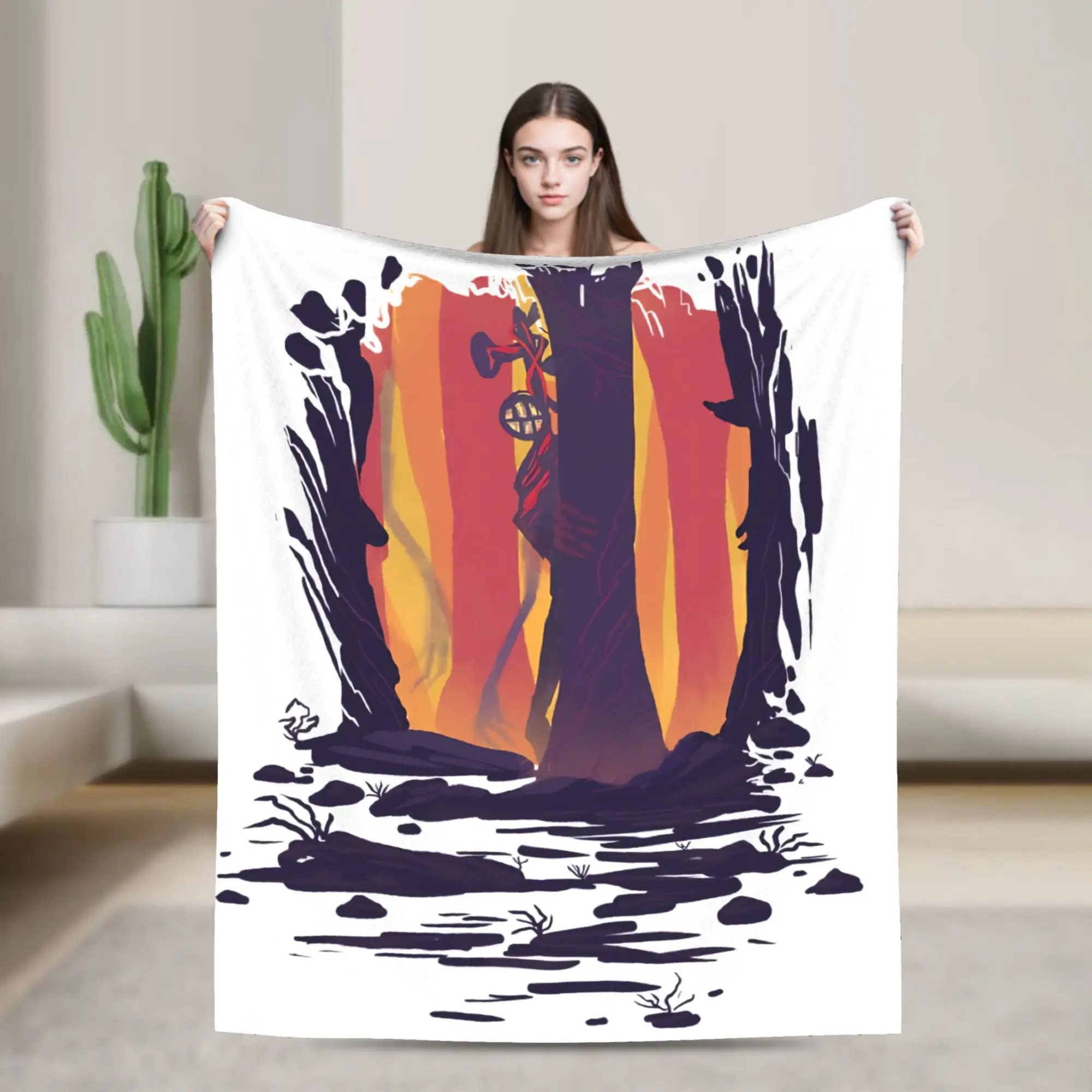 Siren Head Stalk Coral Fleece Plush Throw Blankets  Blanket for Bed Travel Lightweight Bedroom Quilt