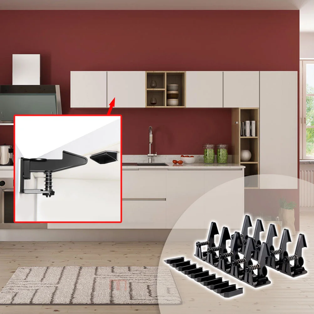 

Drawer Lock Sets Baby Proofing Black Sticky Cabinet Latches Safety For Kitchen Bathroom Kids Protective Latches
