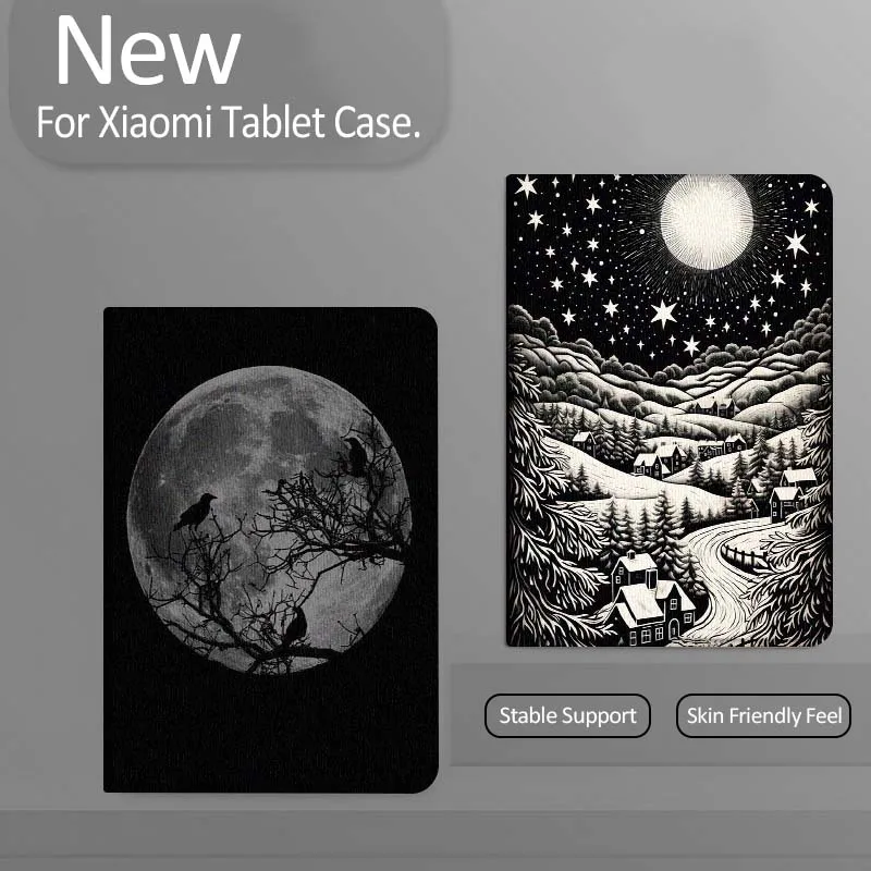 

Cartoon Starry Night Village Tablet Case For Xiaomi Redmi Mini Pad SE K 2 4 5 6 7 8 2023 2025 11 8.8 11.2 10.1 Pro Gift